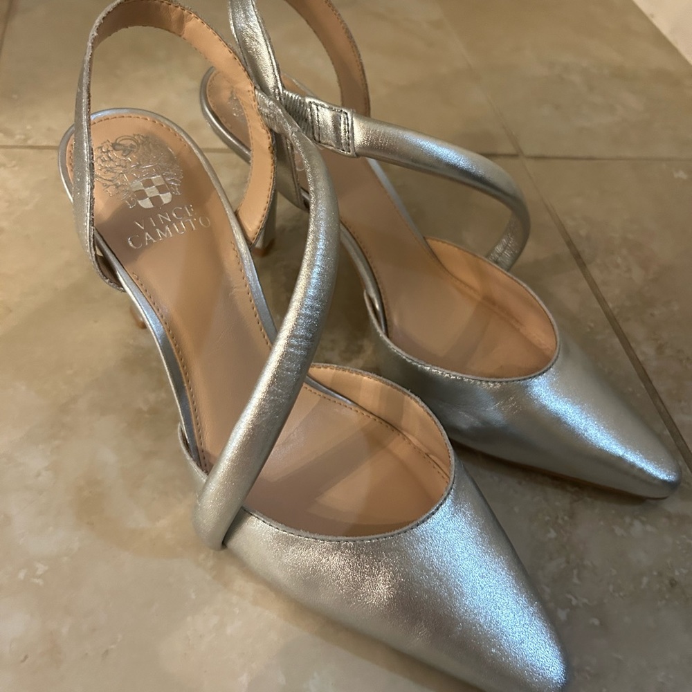 Silver Vince Camuto Pointed Toe Heel